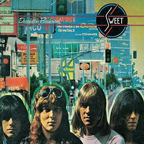 the album cover for The Sweet - Desolation Boulevard