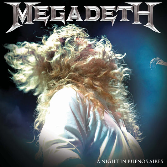 the album cover for Megadeth - A Night In Buenos Aires [Purple & Black Splatter 3LP]