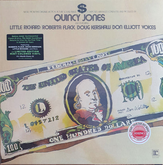 the album cover for Quincy Jones - $ (Original Motion Picture Soundtrack) [SYEOR 2022 Limited Edition Mint Green LP]