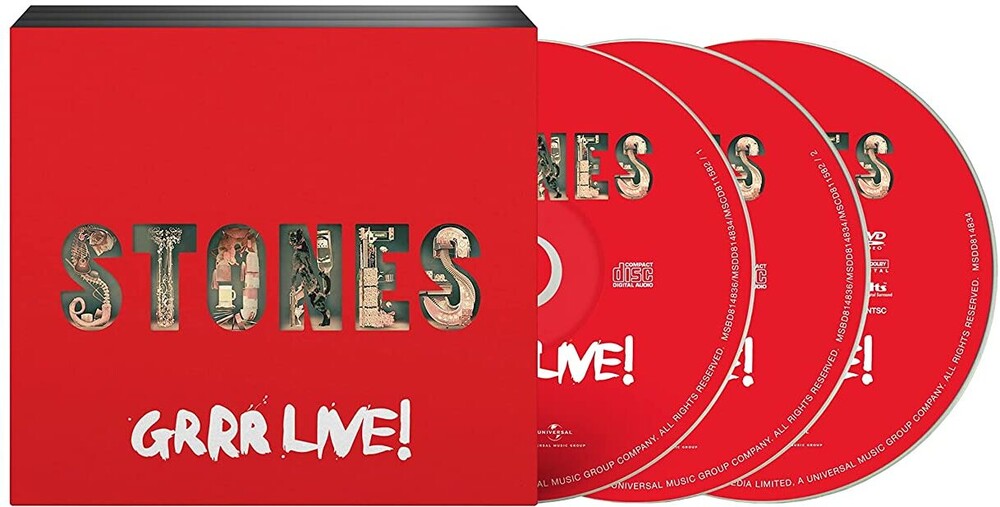 the album cover for The Rolling Stones - GRRR Live! [2 CD/DVD]