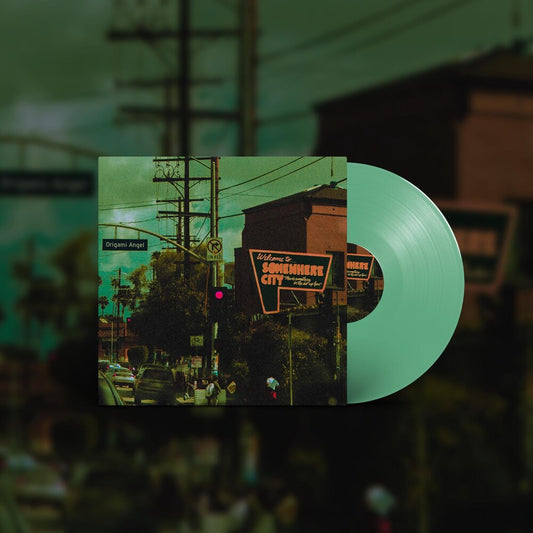 the album cover for Origami Angel - Somewhere City