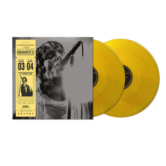 the album cover for Liam Gallagher - Live At Knebworth '22 [Indie Exclusive Limited Edition Sun Yellow 2LP]