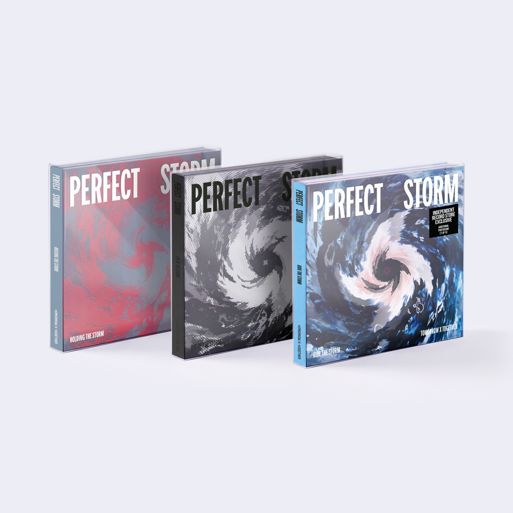 the album cover for TOMORROW X TOGETHER - Perfect Storm [Indie Exclusive Holding The Storm Ver.]
