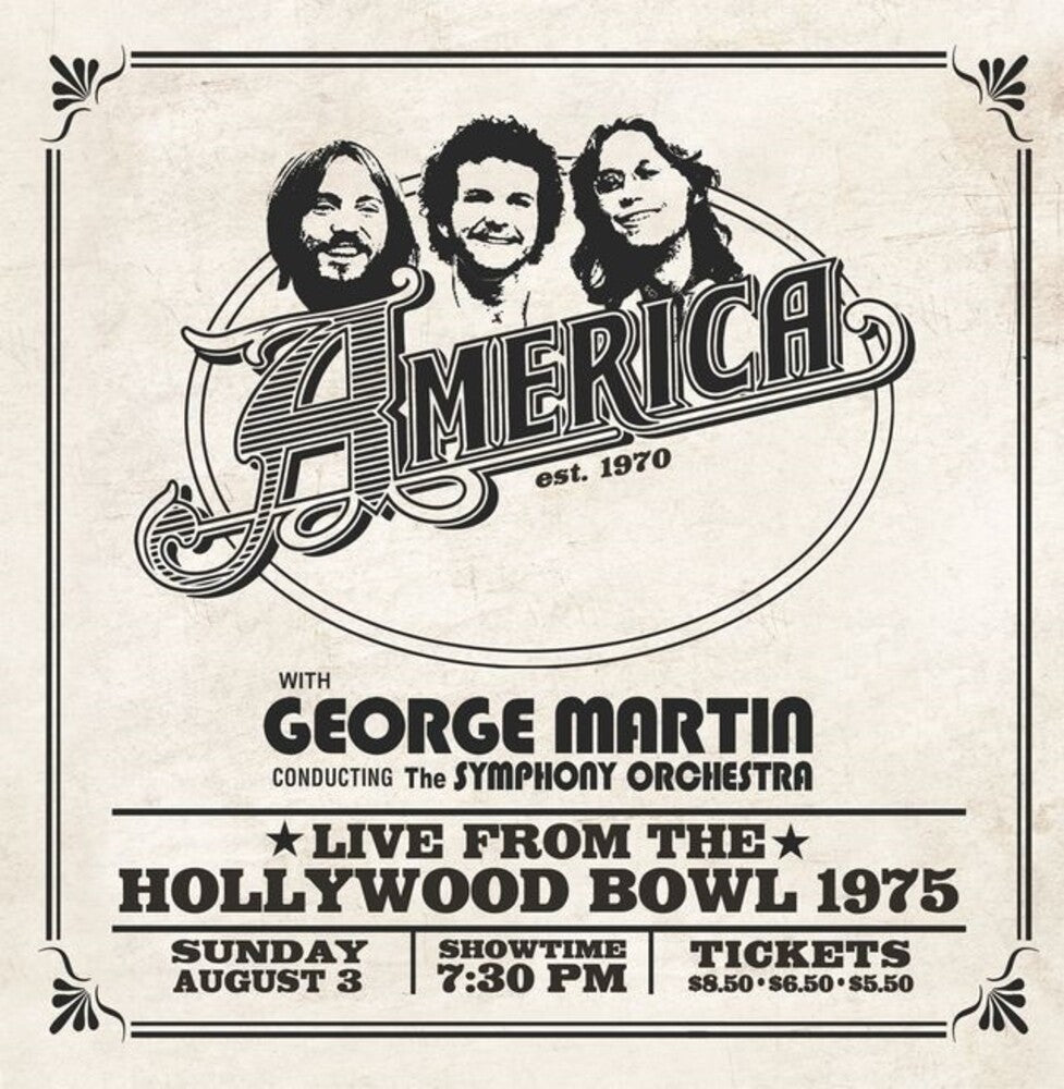 the album cover for America - America: Live At The Hollywood Bowl 1975 [Remastered]