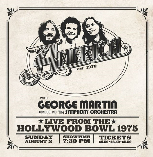 the album cover for America - America: Live At The Hollywood Bowl 1975 [Remastered]