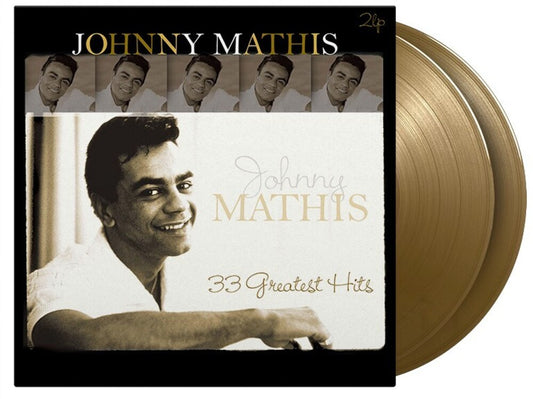 the album cover for Johnny Mathis - 33 Greatest Hits - 180gm Gold Vinyl [Colored Vinyl] (Gol)