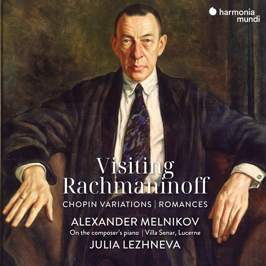 the album cover for Alexander Melnikov  / Lezhneva,Julia - Visiting Rachmaninoff: Chopin Variations - Romance