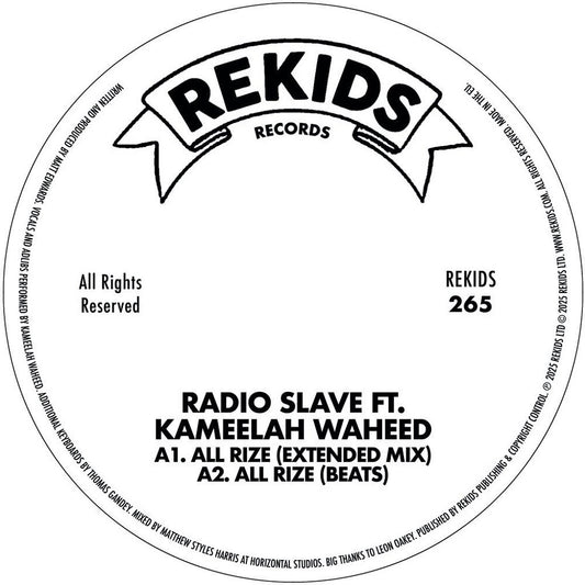 the album cover for Radio Slave - All Rize