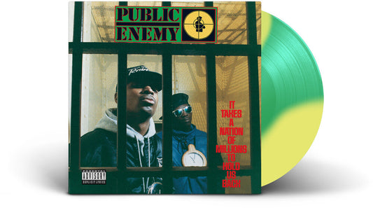 the album cover for Public Enemy - It Takes A Nation Of Millions - Limited Yellow & Green Colored Vinyl