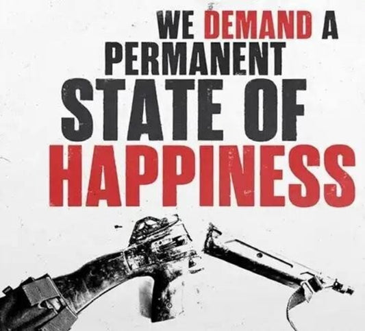 the album cover for Deaf Club - We Demand A Permanent State Of Happiness