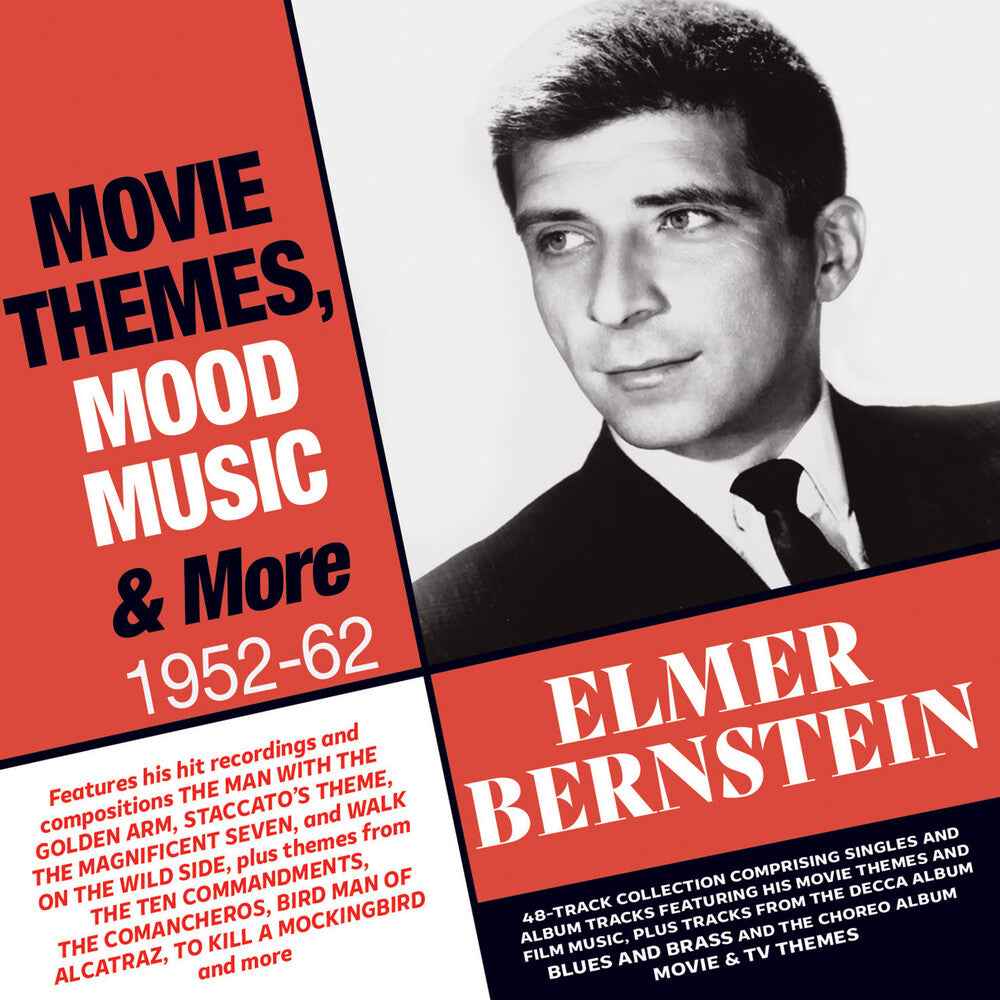 the album cover for Elmer Bernstein - Movie Themes, Mood Music & More 1952-62
