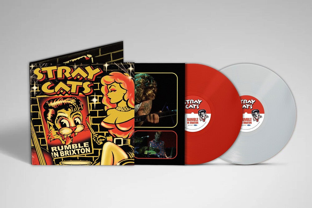 the album cover for Stray Cats - Rumble In Brixton (Live) [Red] [RSD 2026]