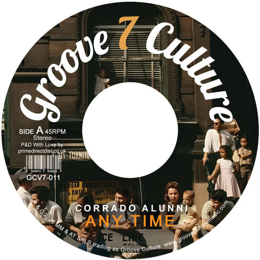 the album cover for Corrado Alunni - Any Time / Soul Groove