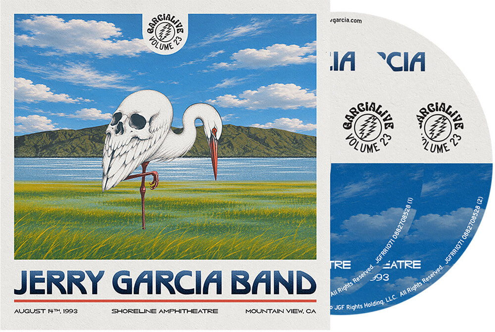 the album cover for Jerry Garcia Band - GarciaLive Volume 23: August 14th, 1993 Shoreline Amphitheatre