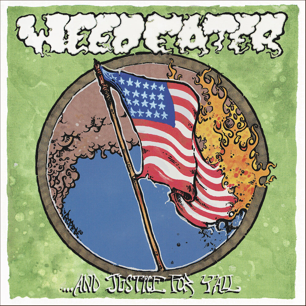 the album cover for Weedeater - And Justice For Y'all (Blue) [Clear Vinyl] [Deluxe] (Gate)