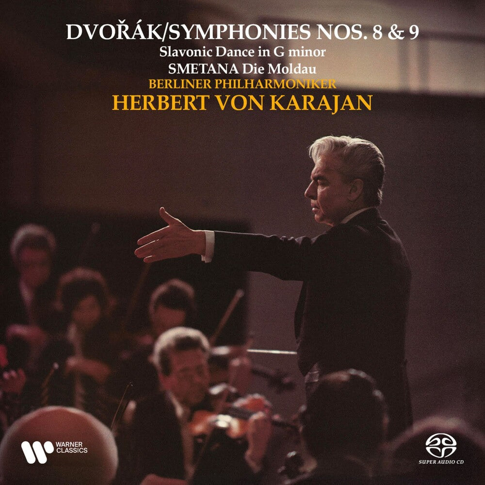 the album cover for Herbert Karajan  Von - Dvorak Symphonies 8 & 9 Smetana Moldau