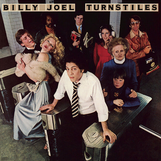 the album cover for Billy Joel - Turnstiles - [D2C / Indie Exclusive Subway Token Gold]