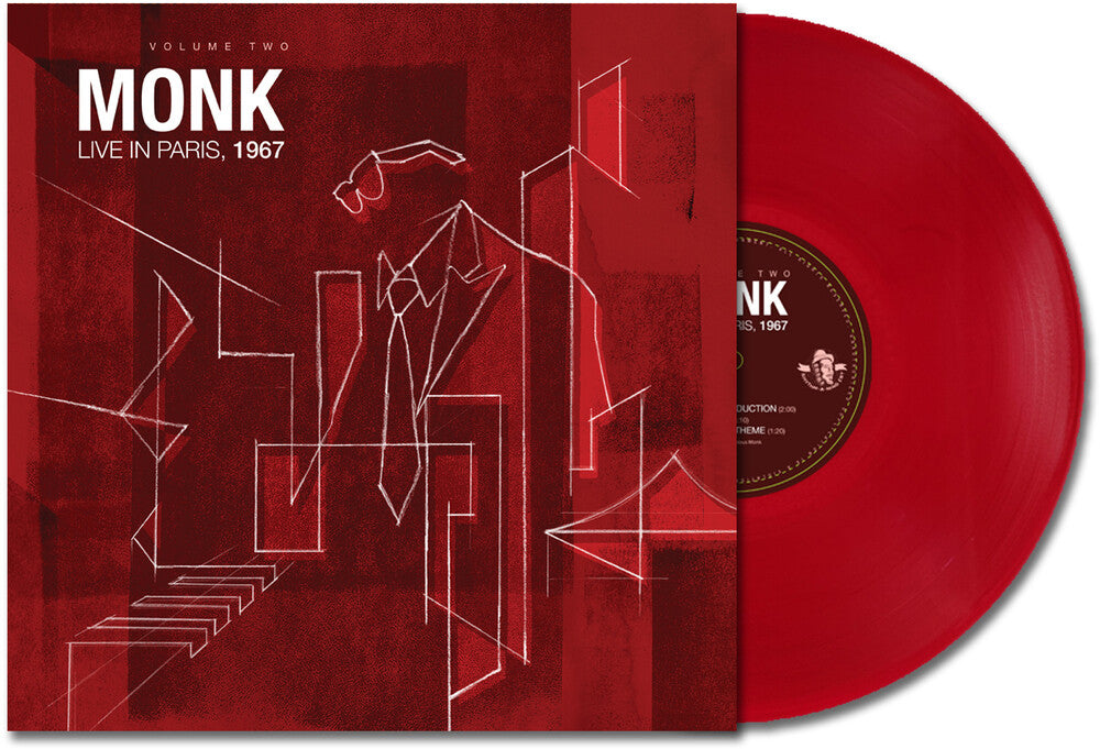 the album cover for Thelonious Monk - Monk Live In Paris 1967 Vol. 2 [Colored Vinyl] [180 Gram] (Red)