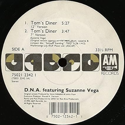 D.N.A. Feat Suzanne Vega - Toms Diner 12"