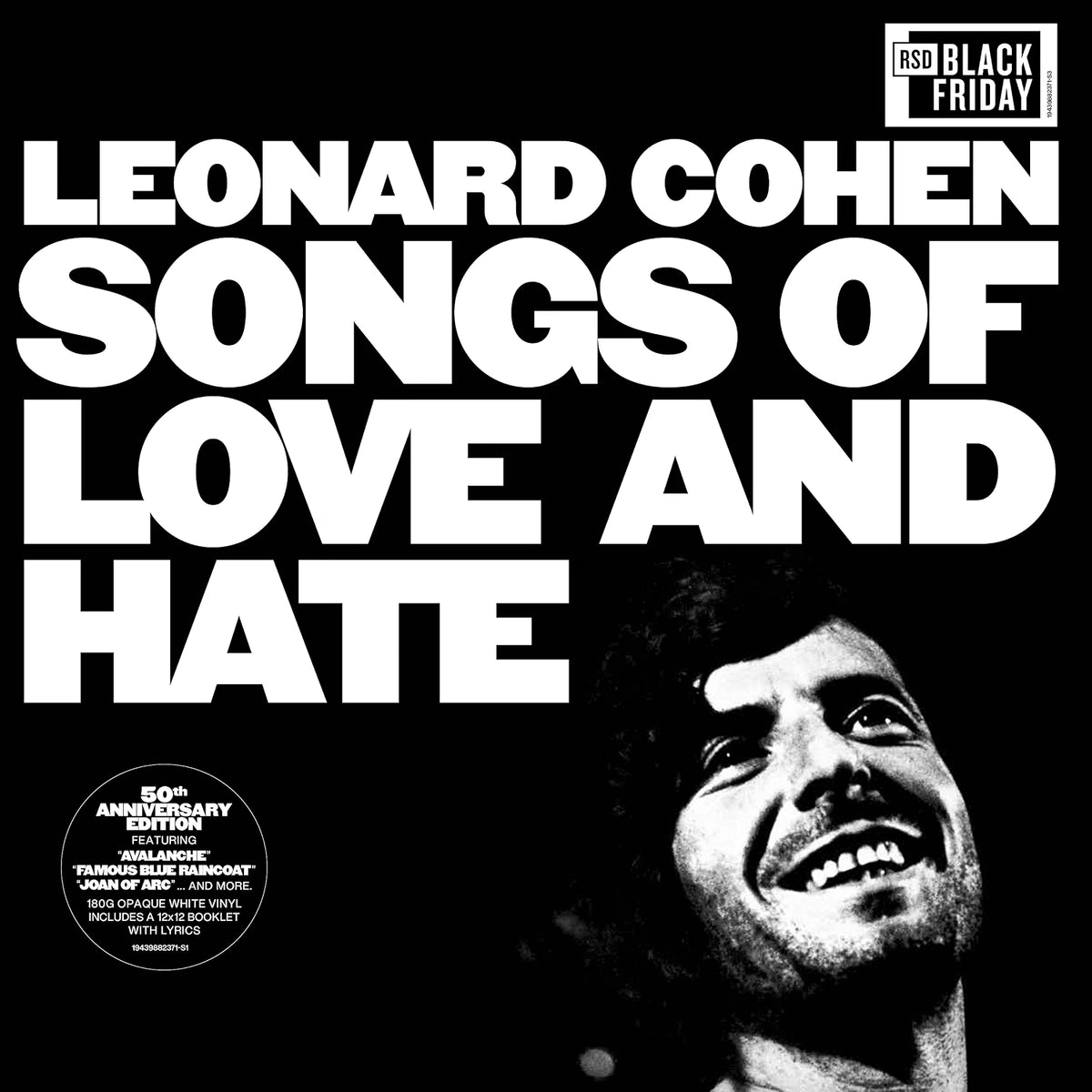 Leonard Cohen – Songs Of Love And Hate (RSD, White Opaque, 180g) LP