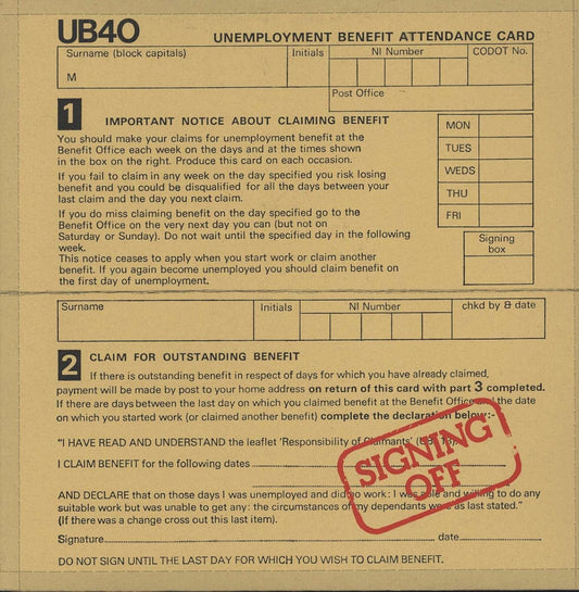 UB40 – Signing Off 2LP