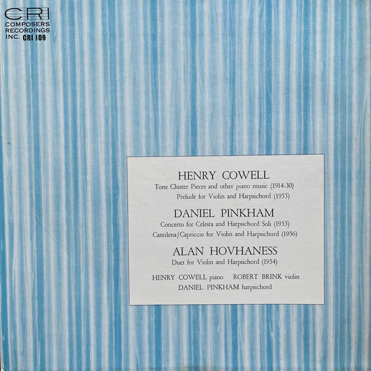 Henry Cowell / Daniel Pinkham / Alan Hovhaness - Tone Cluster Pieces... LP