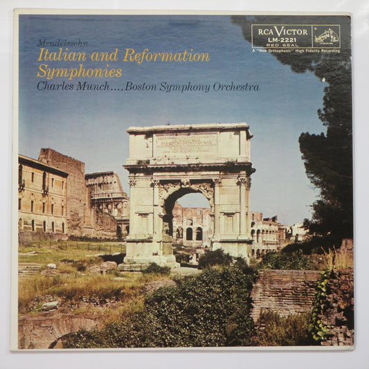 Mendelssohn, Charles Munch, Boston Symphony Orchestra – Italian And Reformation Symphonies LP