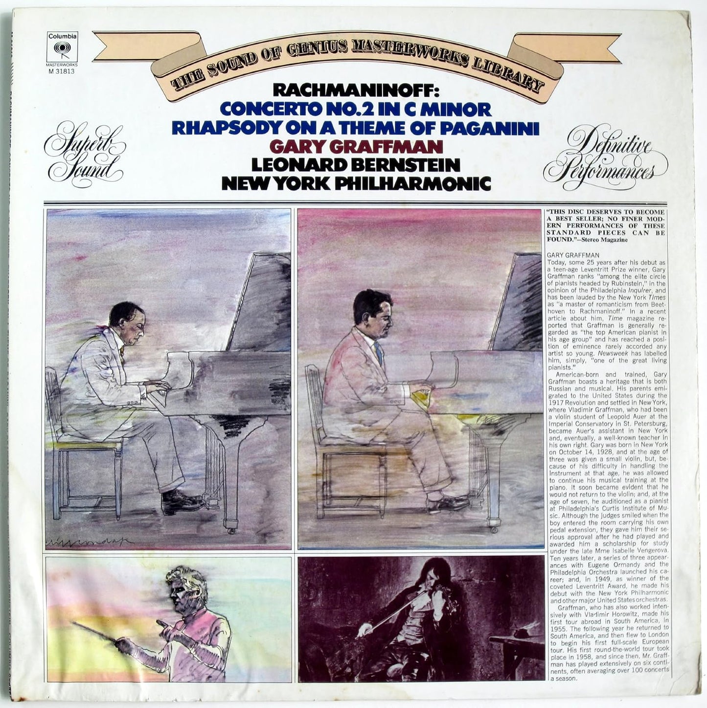 Rachmaninoff, Gary Graffman, Leonard Bernstein, New York Philharmonic – Concerto No. 2 In C Minor / Rhapsody On A Theme Of Paganini LP