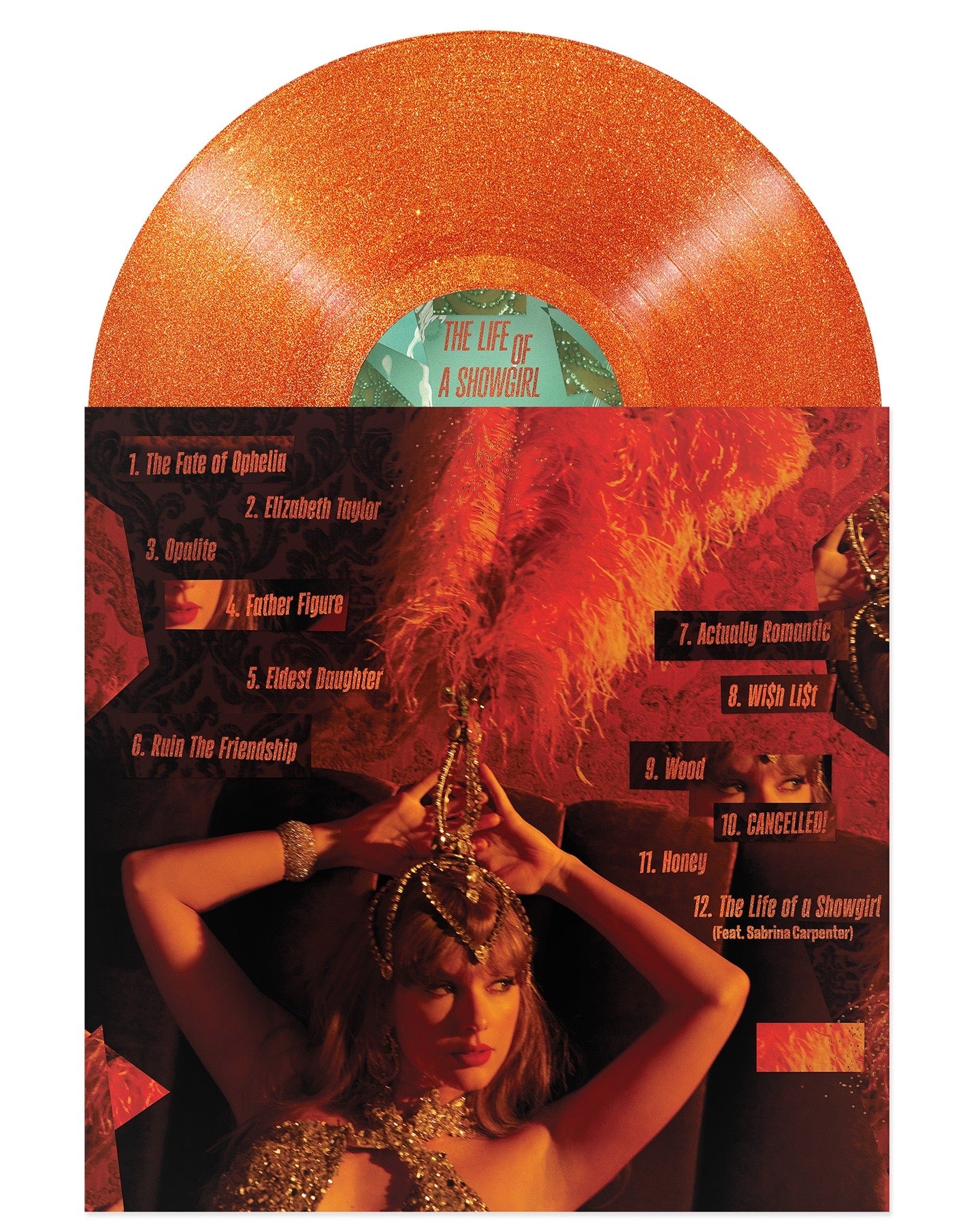 Taylor Swift - The Life Of A Showgirl (Sweat and Vanilla Perfume Portofino Orange Glitter Vinyl