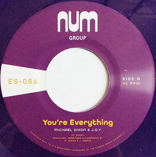 Michael A. Dixon & J.O.Y. - You're Everything b/w You're All I Need (Purple vinyl)