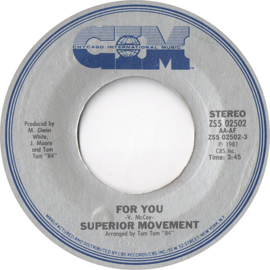 Superior Movement - For You / Be My Cinderella 7"