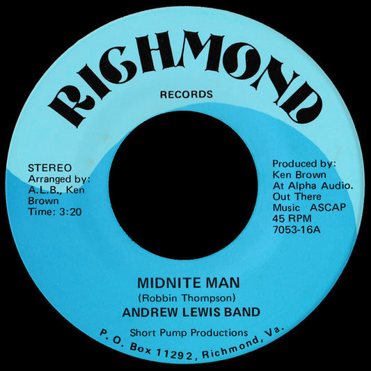 Andrew Lewis Band – Midnite Man / Holding On 7"