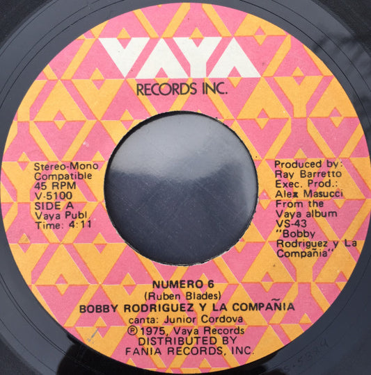 Bobby Rodriguez Y La Compañia - Numero 6 / Sonerito 7"