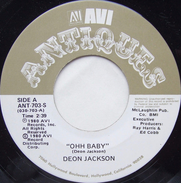 Deon Jackson – Ohh Baby / When Your Love Has Gone 7"
