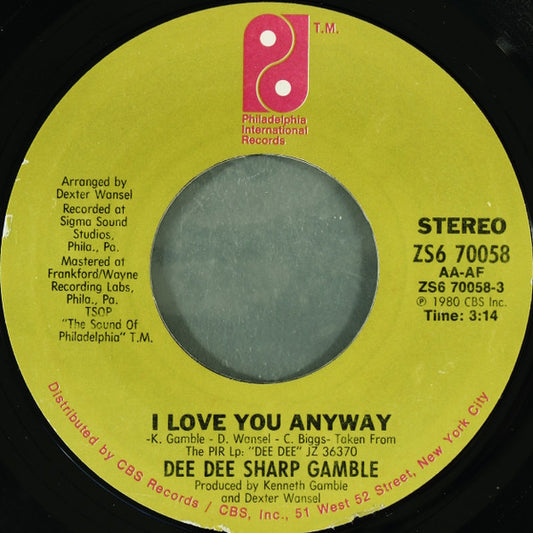 Dee Dee Sharp Gamble - I Love You Anyway / Easy Money 7"