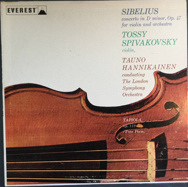 Sibelius / Tossy Spivakovsky, Tauno Hannikainen - Concerto In D Minor, Op. 47 LP