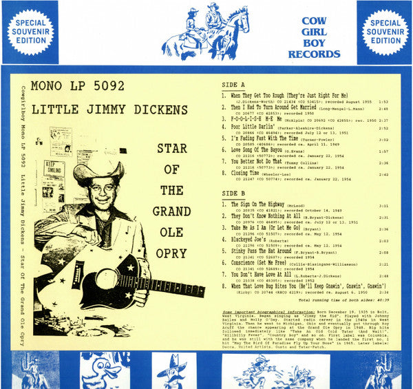 Little Jimmy Dickens – Star Of The Grand Ole Opry LP