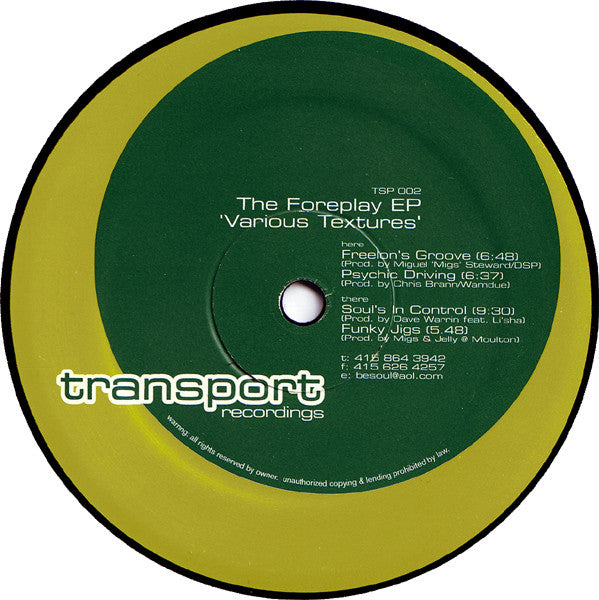Various – The Foreplay EP "Various Textures" 12"