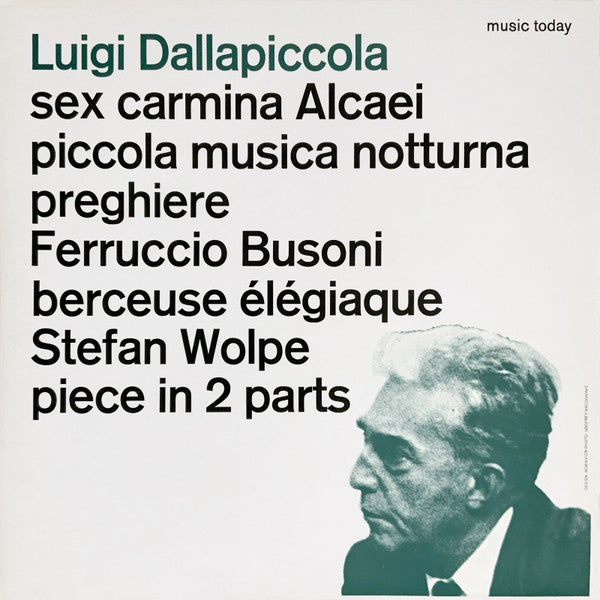Luigi Dallapiccola – Sex Carmina Alcaei / Piccola Musica / Preghiere / Berceuse Élégiaque / Piece In 2 Parts LP