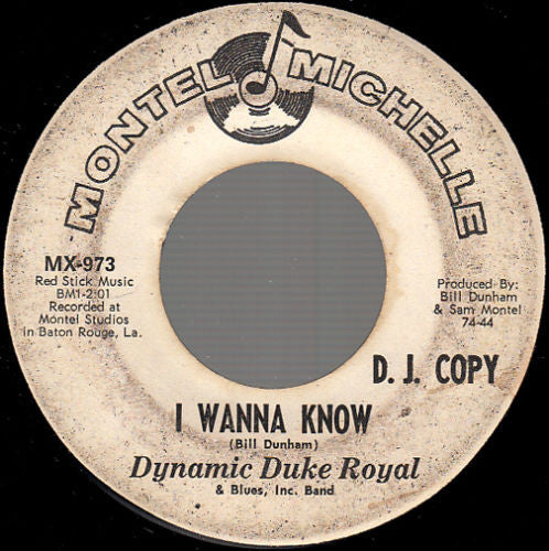 Dynamic Duke Royal – Let Me Prove Your Love / I Wanna Know 7"