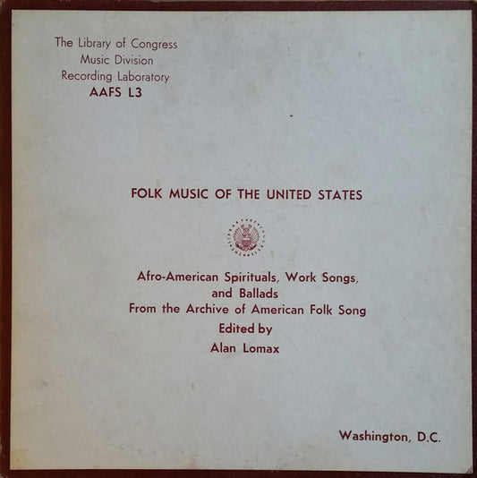Various – Afro-American Spirituals, Work Songs And Ballads From The Archive Of American Folk Song LP