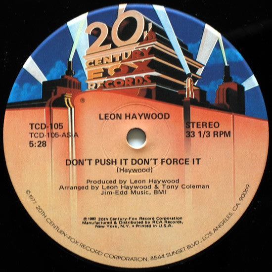 Leon Haywood – Don't Push It Don't Force It 12"
