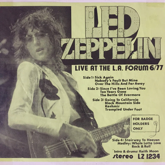 Led Zeppelin – Live At The L.A. Forum 6/77 2LP