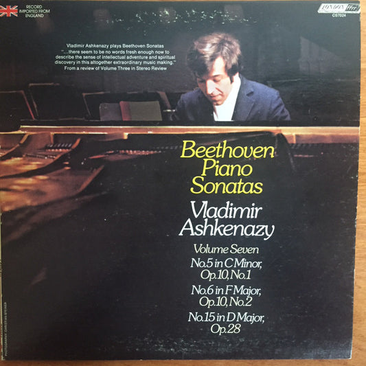 Beethoven, Vladimir Ashkenazy – Beethoven Piano Sonatas - Volume 7 LP