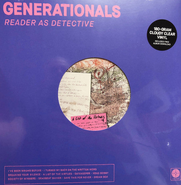 Generationals ‎– Reader As Detective (Cloudy Clear, 180g) LP