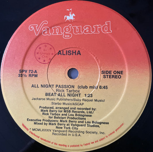 Alisha – All Night Passion (Club Mix) LP