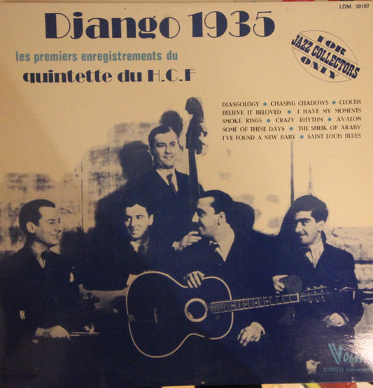 Django Reinhardt - Les Premiers Enregistrements Du Quintette Du H.C.F. LP