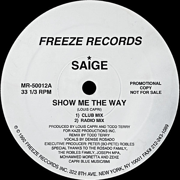 Saige – Show Me The Way 12"