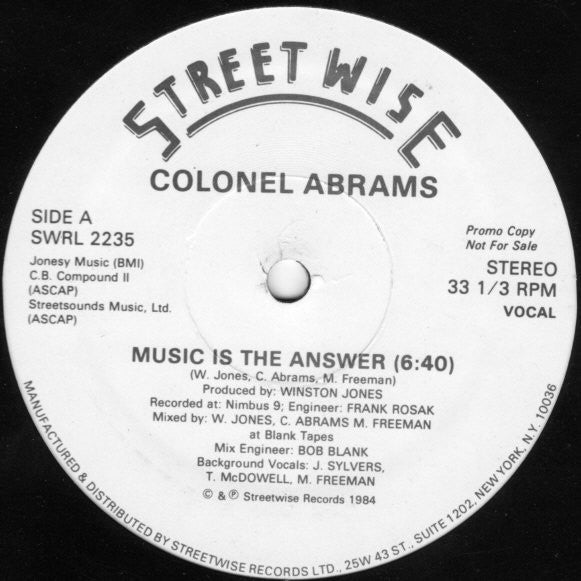 Colonel Abrams – Music Is The Answer (Promo) 12"