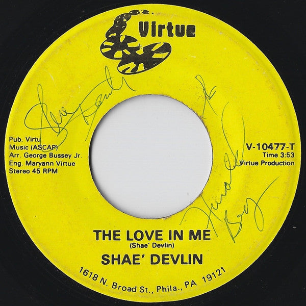 Shae' Devlin – The Love In Me 7"
